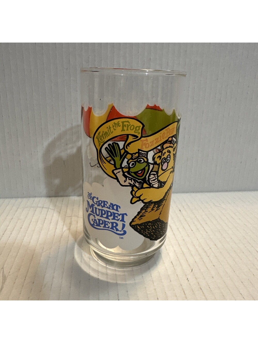 Vintage McDonald's 1981 The Great Muppet Caper Glass cup, Kermit, Fozzie, Gonzo